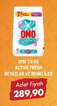 Omo 7.5 Kg Active Fresh Beyazlar Ve Renkliler