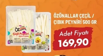 Özünallar Çeçi̇L / Çi̇Bi̇K Peyni̇Ri̇ 500 Gr