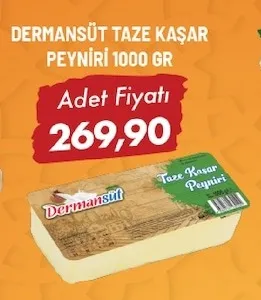 Dermansüt Taze Kaşar Peyni̇Ri̇ 1000 Gr