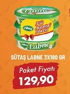 Sütaş Labne 3X180 Gr
