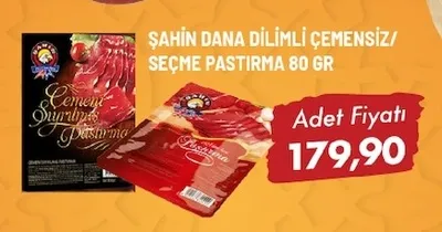 Şahi̇N Dana Di̇Li̇Mli̇ Çemensi̇Z/ Seçme Pastirma 80 Gr