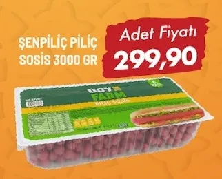 Doy Farm Şenpiliç Piliç Sosis 3000 Gr