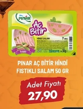 Pınar Aç Bitir Hindi Fıstıklı Salam 50 Gr