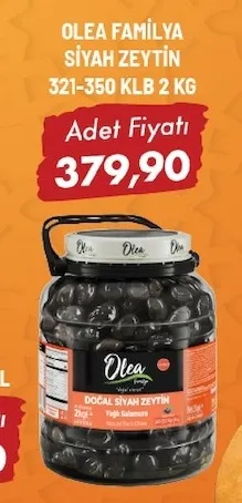 Olea Familya Siyah Zeytin 321-350 Klb 2 Kg