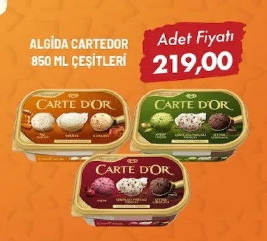 Algida Cartedor 850 Ml Çeşitleri