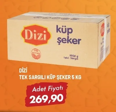 Dizi Tek Sargılı Küp Şeker 5 Kg
