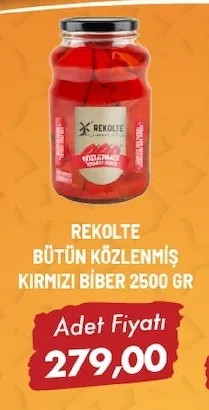 Rekolte Bütün Közlenmiş Kırmızı Biber 2500 Gr