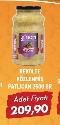 Rekolte Közlenmiş Patlıcan 2500 Gr