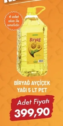 Bi̇Ryağ Ayçi̇Çek Yaği 5 Lt Pet