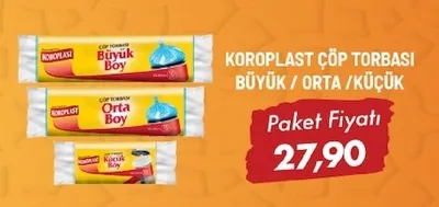 Koroplast Çöp Torbası Büyük / Orta / Küçük