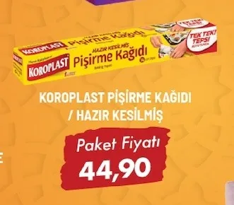 Koroplast Pişirme Kağıdı / Hazır Kesilmiş