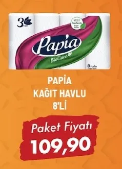 Papi̇A Kağit Havlu 8'Li̇