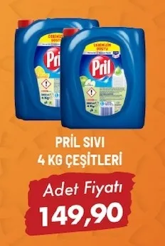 Pril Sivi 4 Kg Cesitleri