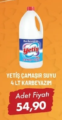 Yeti̇Ş Çamaşır Suyu 4 Lt Karbeyazım