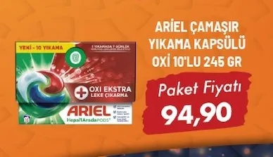 Ariel Çamaşır Yıkama Kapsülü Oxi 10'Lu 245 Gr