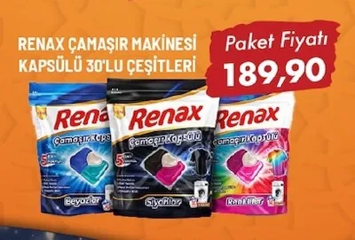 Renax Çamaşır Makinesi Kapsülü 30'Lu Çeşitleri