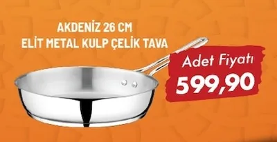 Akdeni̇Z 26 Cm Eli̇T Metal Kulp Çeli̇K Tava