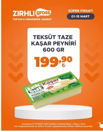 Teksüt Taze Kaşar Peyniri 600 Gr