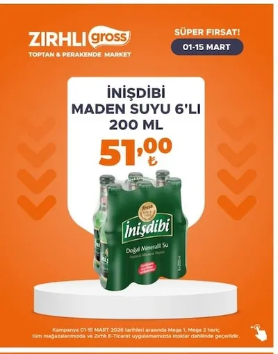 İnişdibi Maden Suyu 6'Li 200 Ml