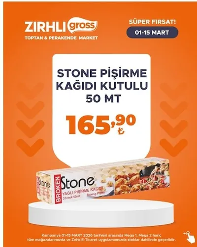 Stone Pişirme Kağıdı Kutulu 50 Mt