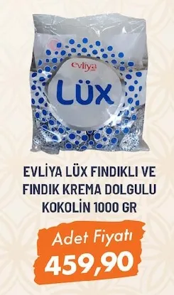 Evliya Lüx Fındıklı Ve Fındık Krema Dolgulu Kokolin 1000 Gr