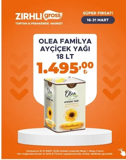 Olea Familya Ayçiçek Yaği 18 Lt