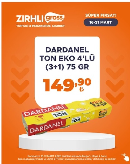 Dardanel Ton Eko 4'Lü (3+1) 75 Gr