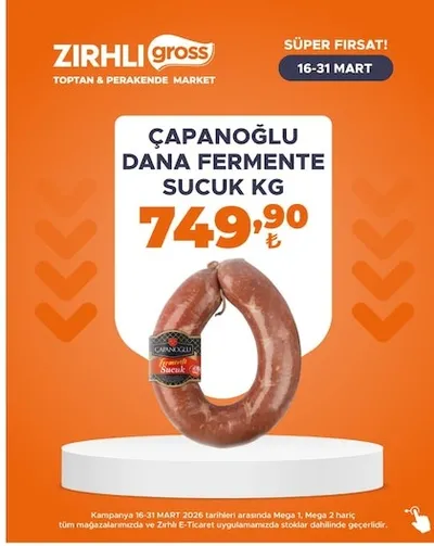 Çapanoğlu Dana Fermente Sucuk Kg