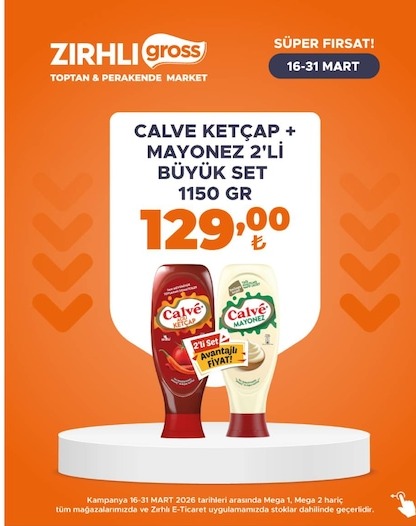 Calve Ketçap + Mayonez 2'Li Büyük Set 1150 Gr