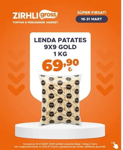 Lenda Patates 9X9 Gold 1 Kg