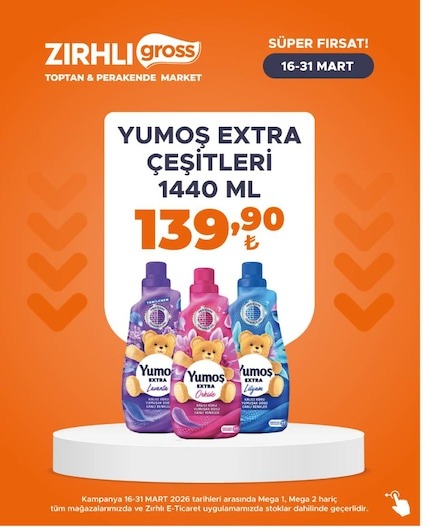 Yumoş Extra Çeşitleri 1440 Ml