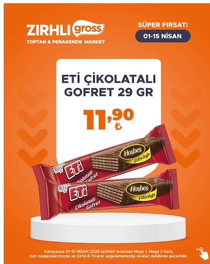 Eti Çikolatali Gofret 29 Gr