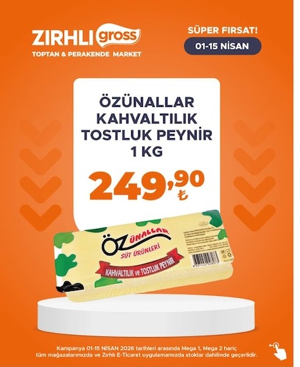 Özünallar Kahvaltılık Tostluk Peynir 1 Kg