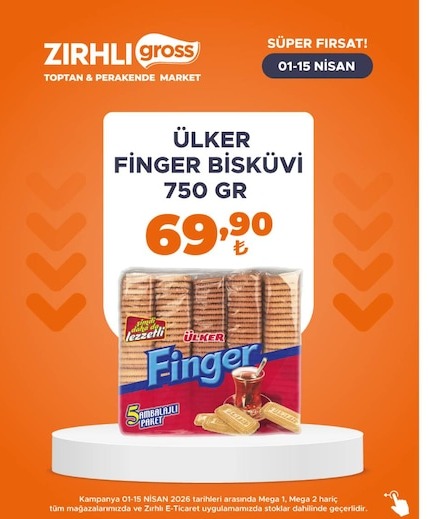 Ülker Finger Bisküvi 750 Gr