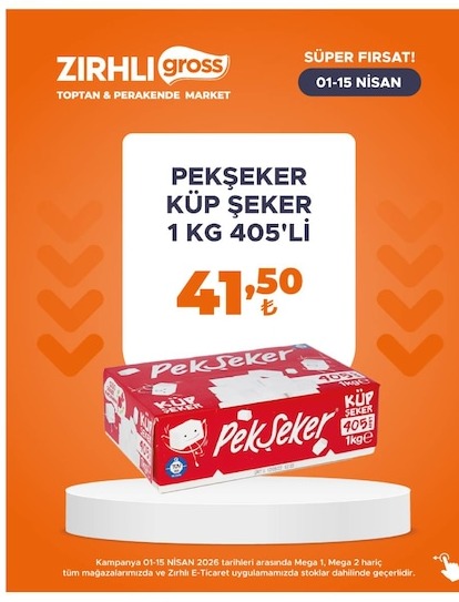 Pekşeker Küp Şeker 1 Kg 405'Li
