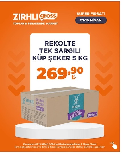 Rekolte Tek Sargılı Küp Şeker 5 Kg