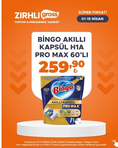 Bingo Akilli Kapsül H1A Pro Max 60'Li