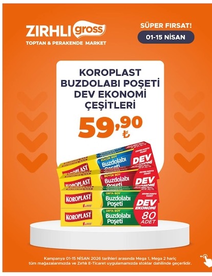 Koroplast Buzdolabı Poşeti Dev Ekonomi Çeşitleri