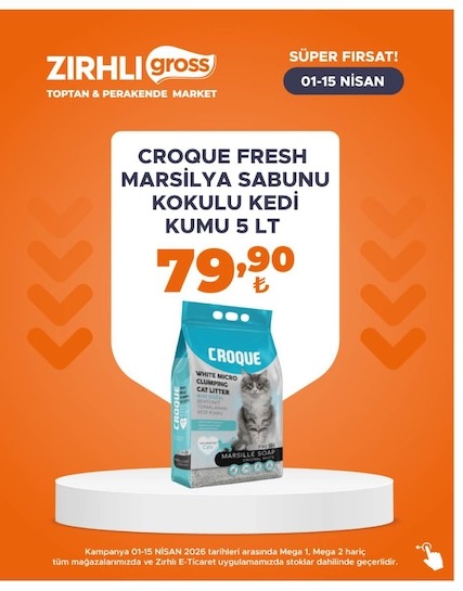 Croque Fresh Marsilya Sabunu Kokulu Kedi Kumu 5 Lt