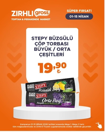 Stepy Büzgülü Çöp Torbasi Büyük / Orta Çeşitleri