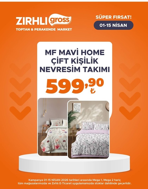 Mf Mavi Home Çift Kişilik Nevresim Takimi