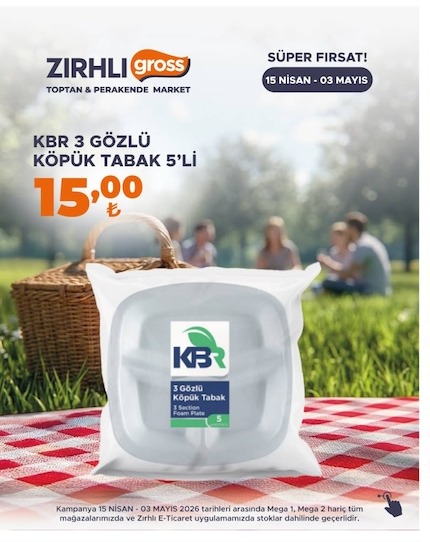 Kbr 3 Gözlü Köpük Tabak 5'Li