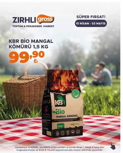 Kbr Bio Mangal Kömürü 1,5 Kg
