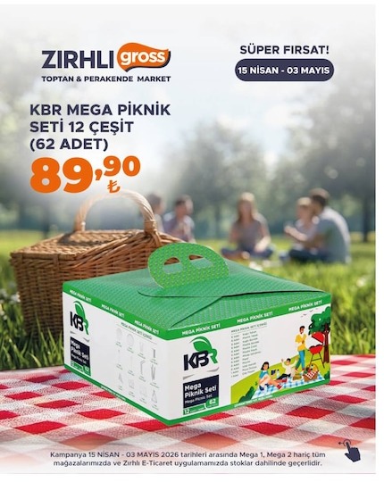 Kbr Mega Piknik Seti 12 Çeşit (62 Adet)