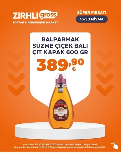 Balparmak Süzme Çiçek Balı Çıt Kapak 600 Gr