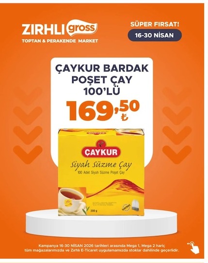 Çaykur Bardak Poşet Çay 100'Lü