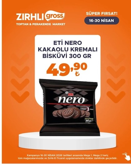 Eti Nero Kakaolu Kremalı Bisküvi 300 Gr