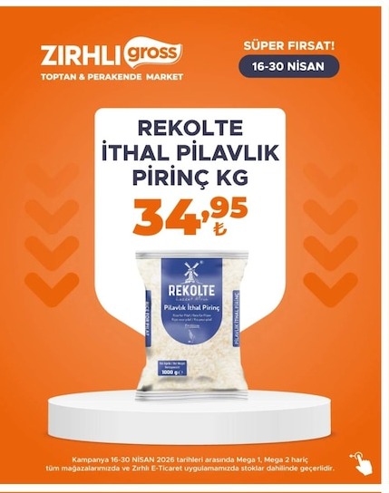 Rekolte İthal Pilavlık Pirinç Kg