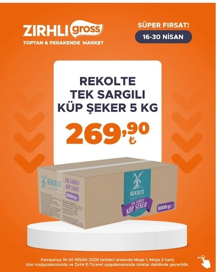 Rekolte Tek Sargılı Küp Şeker 5 Kg