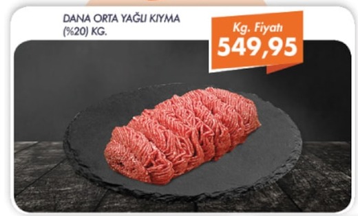 Dana Orta Yağlı Kıyma (%20) Kg.